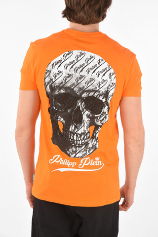 HOMME EST.1978 T-shirt scollo a V con stampa teschio sul retro
