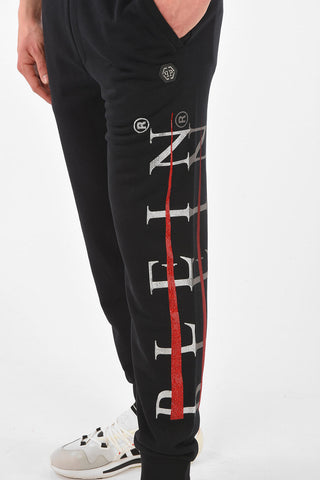 HOMME rhinestone embellished skull jogger pants