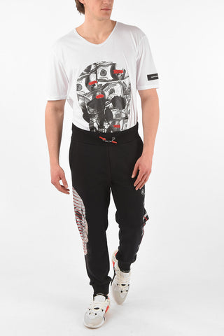HOMME rhinestone embellished skull jogger pants
