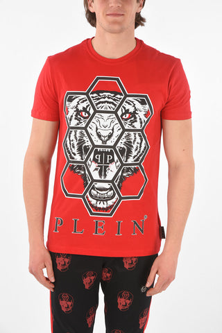 HOMME EST.1978 tigers printed crew-neck t-shirt