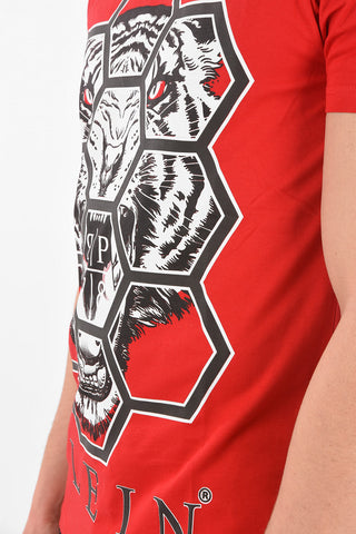 HOMME EST.1978 tigers printed crew-neck t-shirt