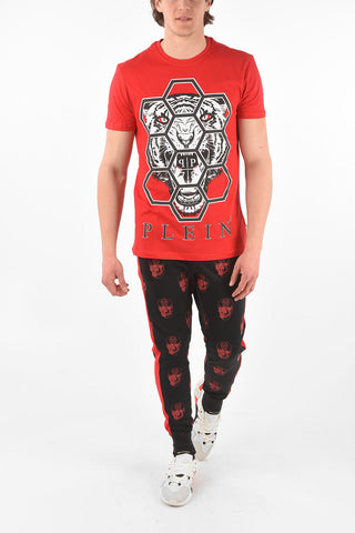 HOMME EST.1978 tigers printed crew-neck t-shirt