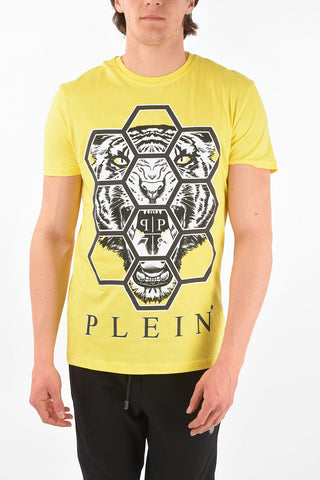 HOMME EST.1978 back printed EXAGON TIGER v-neck t-shirt