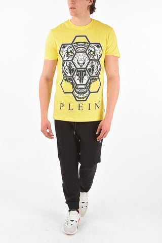 HOMME EST.1978 back printed EXAGON TIGER v-neck t-shirt