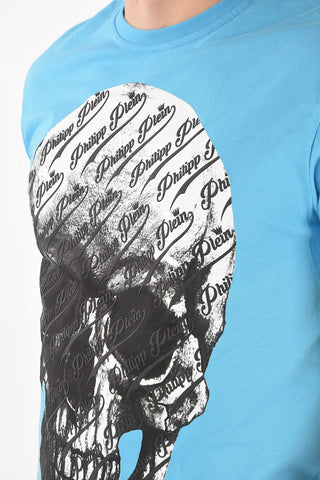 HOMME cotton ALLOVER SKULL crew-neck T-Shirt