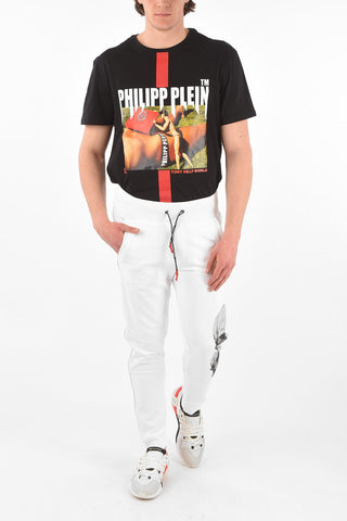 HOMME pantaloni jogger con teschio strass