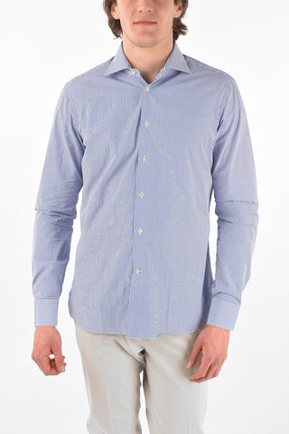 awning striped spread collar shirt