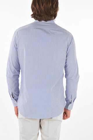 awning striped spread collar shirt