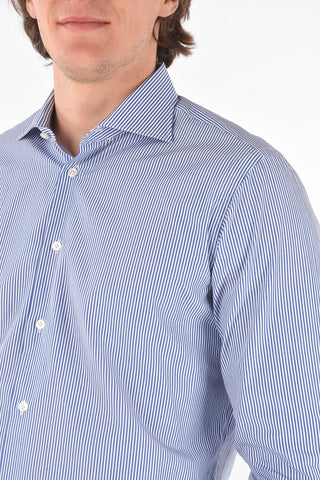 awning striped spread collar shirt