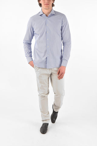 awning striped spread collar shirt