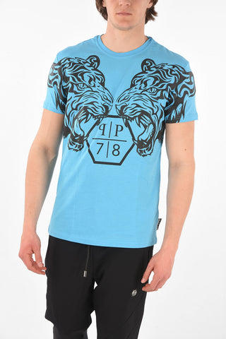 HOMME EST.1978 embossed printed crew-neck t-shirt