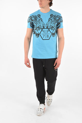 HOMME EST.1978 embossed printed crew-neck t-shirt