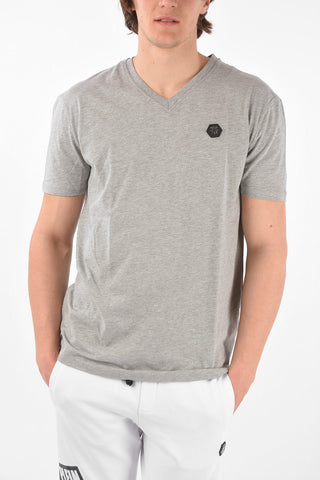 HOMME V Neck HEXAGON TIGER T-Shirt