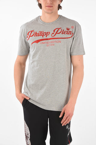 HOMME Crew Neck SIGNATURE T-Shirt with Rhinestone Embellishment