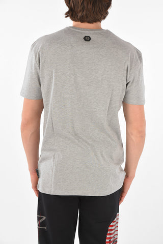 HOMME Crew Neck SIGNATURE T-Shirt with Rhinestone Embellishment