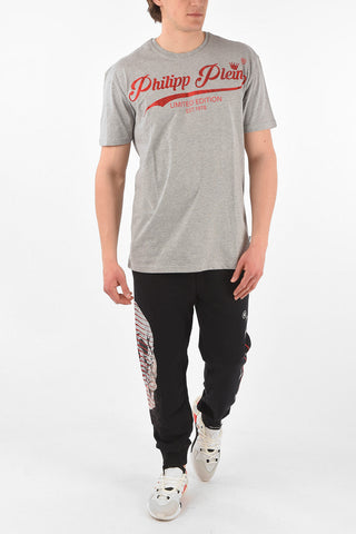 HOMME Crew Neck SIGNATURE T-Shirt with Rhinestone Embellishment
