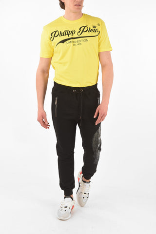 HOMME rhinestone embellished PYTHON SKULL Jogger pants with zip pockets