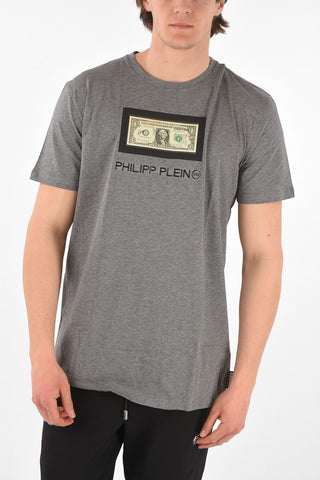  HOMME EST.1978 cotton crew-neck t-shirt with sealed dollar