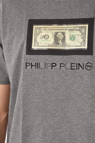 HOMME EST.1978 cotton crew-neck t-shirt with sealed dollar