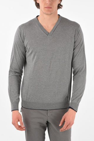 Maglia in Lana Vergine con Collo a V