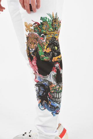 HOMME cotton JUNGLE jogger pants with print
