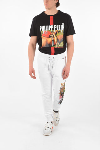 HOMME cotton JUNGLE jogger pants with print