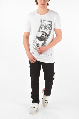 BLACK CUT EST.1978 Crew Neck DOLLAR T-Shirt with rhinestone embellishment
