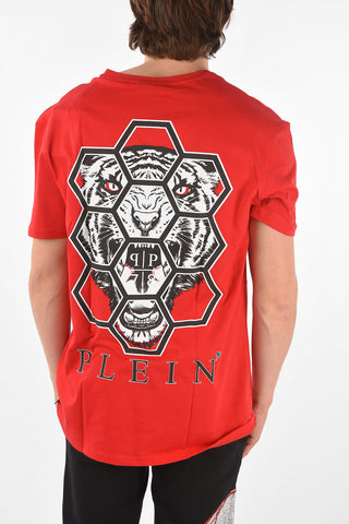 HOMME EST.1978 V Neck HEXAGON TIGER T-Shirt