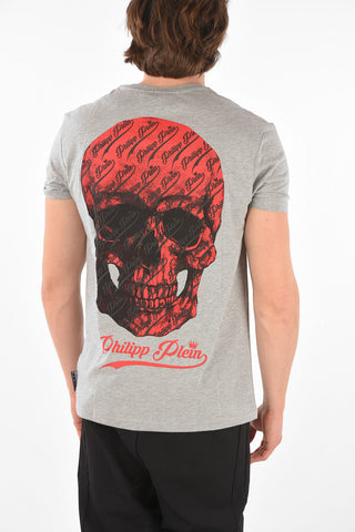 HOMME EST.1978 t-shirt ALLOVER SKULL scollo a v