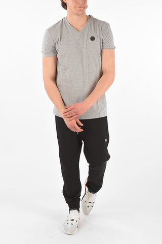 HOMME EST.1978 t-shirt ALLOVER SKULL scollo a v