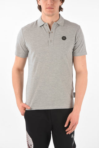 HOMME 3 button polo shirt with print on the back