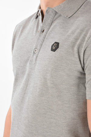 HOMME 3 button polo shirt with print on the back