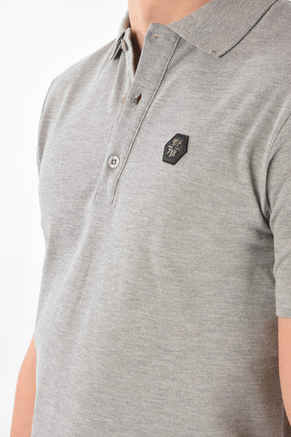 HOMME 3 button polo shirt with print on the back
