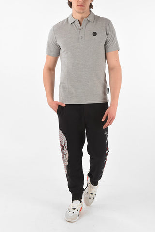 HOMME 3 button polo shirt with print on the back