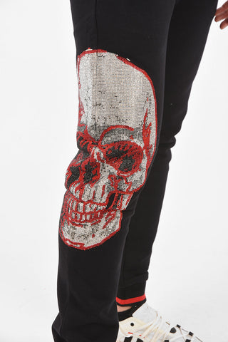 HOMME EST.1978 rhinestone SKULL Jogger pants