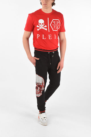 HOMME EST.1978 rhinestone SKULL Jogger pants