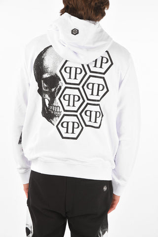 HOMME EST.1978 rhinestone embellishment sweatshirt with hood