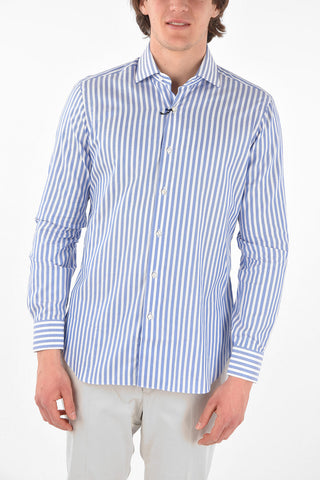 awning striped spread collar shirt