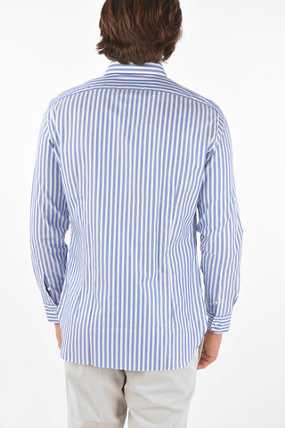 awning striped spread collar shirt