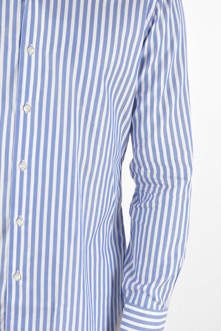 awning striped spread collar shirt