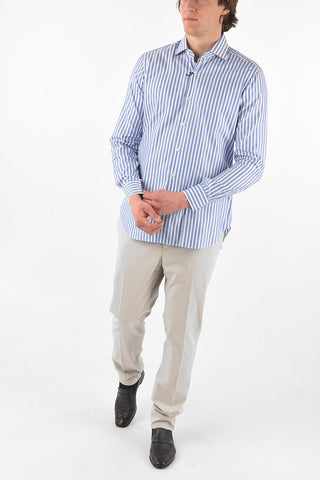 awning striped spread collar shirt