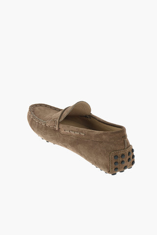 Mocassini Penny Loafers in Suede con Suola in Gomma
