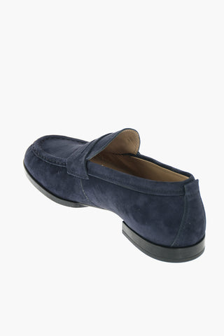 Rubber Sole Suede Penny Loafers