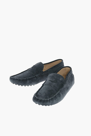 Rubber Sole Suede Penny Loafers