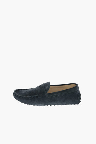 Rubber Sole Suede Penny Loafers