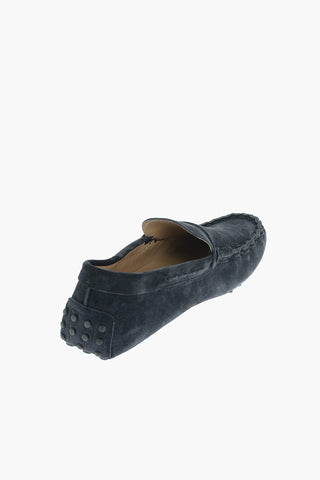 Rubber Sole Suede Penny Loafers