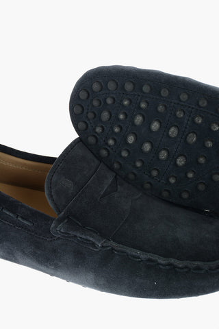 Rubber Sole Suede Penny Loafers