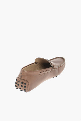 Textured Leather Penny Loafers