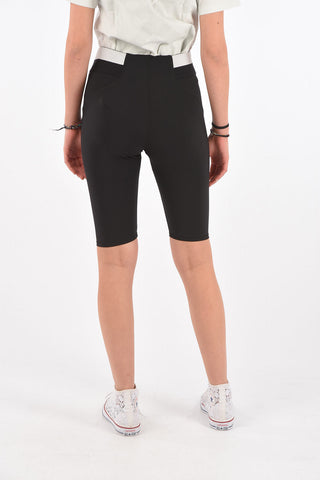 Logo Elastic Band Openwork Fabric Leggings