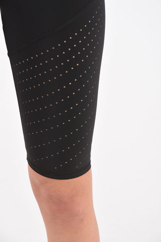 Logo Elastic Band Openwork Fabric Leggings